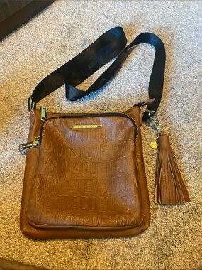 New Steve Madden Brown Leather Crossbody Bag with Tassel